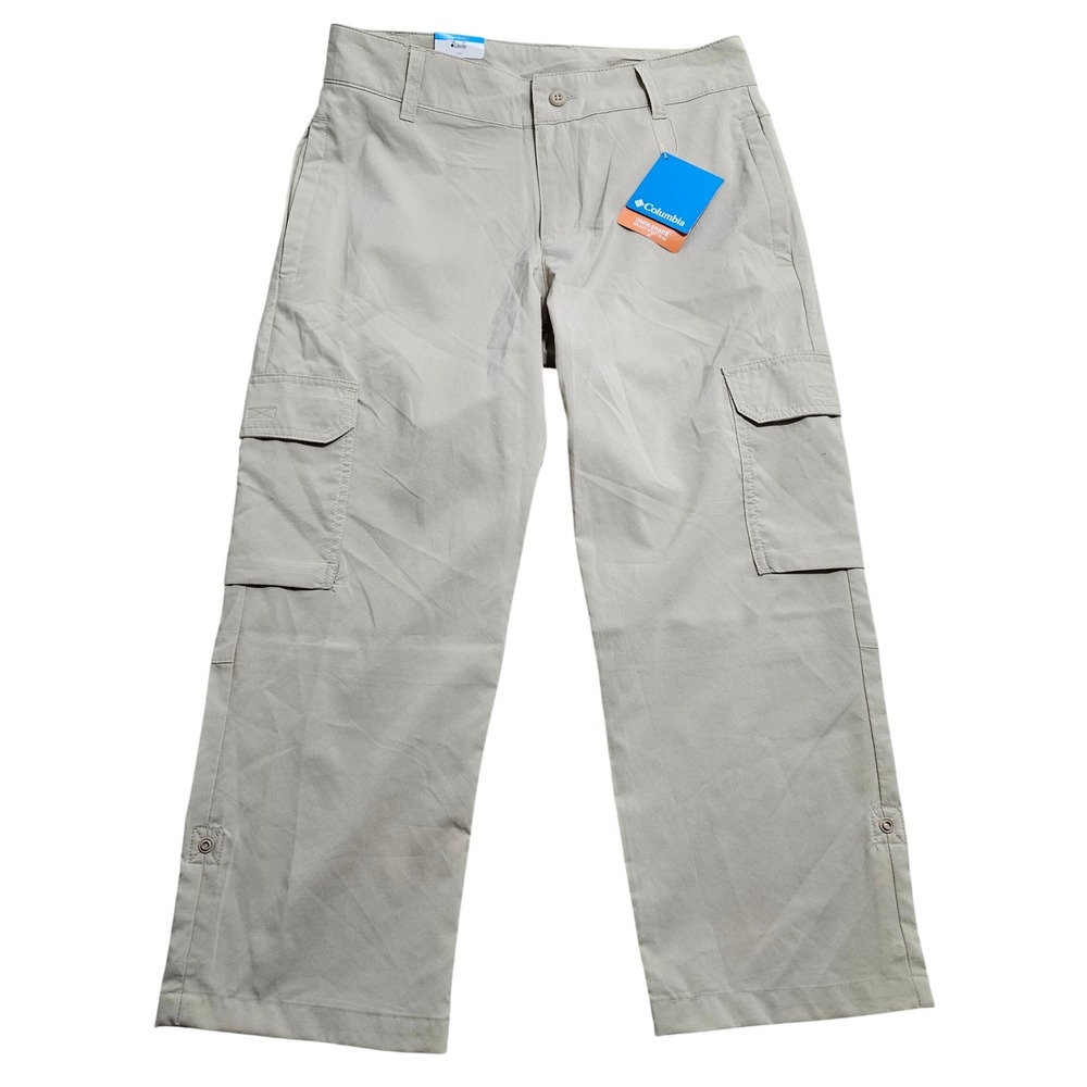 Columbia NWT Silver Ridge Utility Capri Women 8 Beige Cargo Hiking Pant AK7360 *